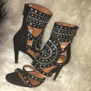 Studded black heels